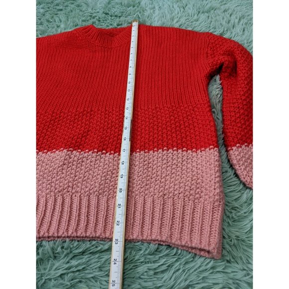 🍑GAP Women Sweater Knit Pullover Crew Neck Fall Winter Colorblock SMALL(4-6) - Picture 6 of 11